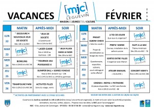 prog vacances février 2016