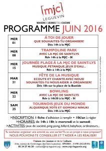 prog mensuel JUIN 2016