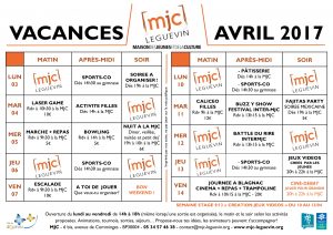 prog vacances AVRIL 2017