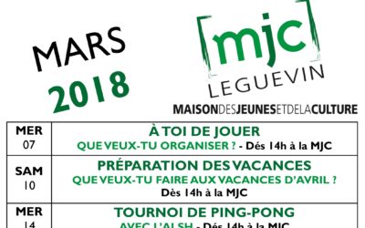 PROGRAMME DU MOIS DE MARS !