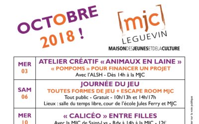 PROGRAMME DU MOIS D’OCTOBRE