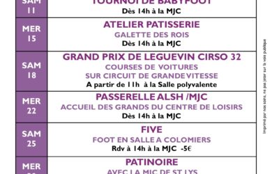 PROGRAMME ESPACE JEUNES JANVIER 2020