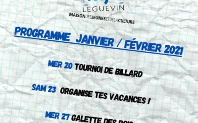 ANIMA° JANV/FEV « ESPACE JEUNES »