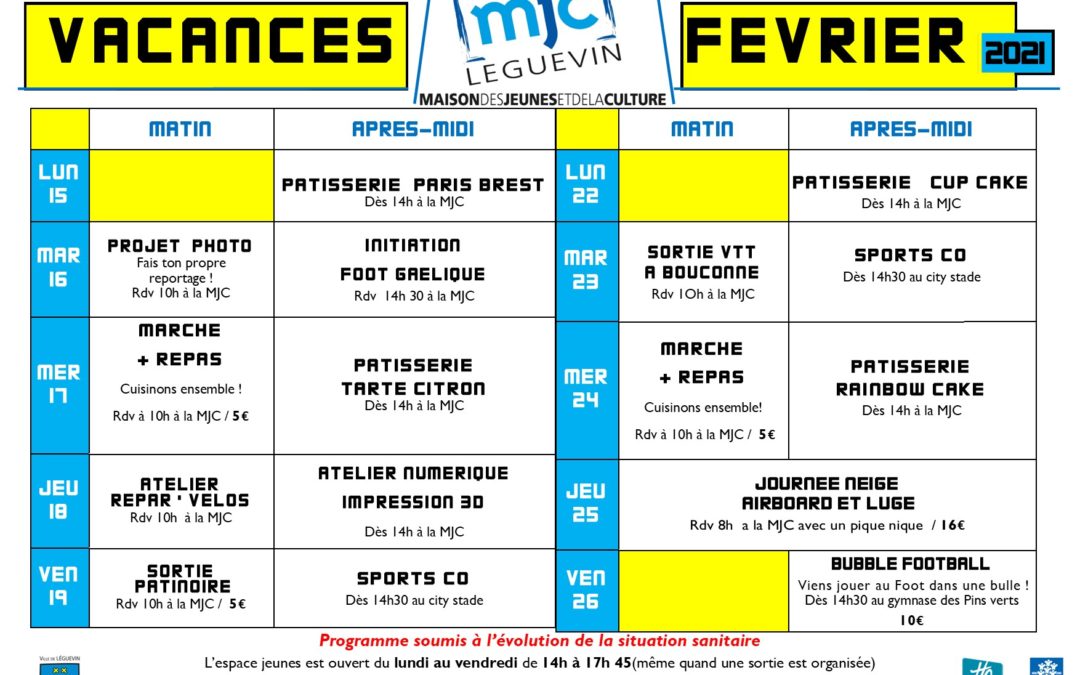 VACANCES FEVRIER 2021