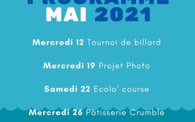 ANIMATION ESPACE JEUNES MAI 2021