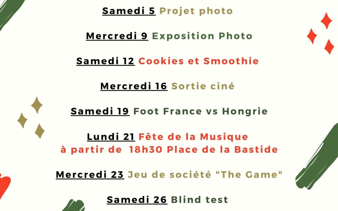 PROGRAMME JUIN 2021