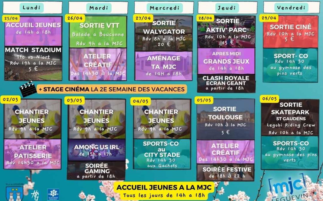 PROGRAMME VACANCES DE PRINTEMPS 2022