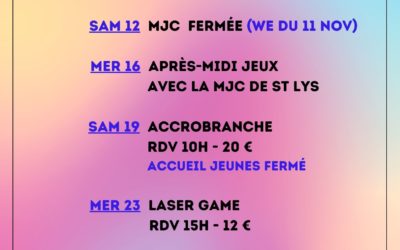 PROGRAMME NOVEMBRE 2022