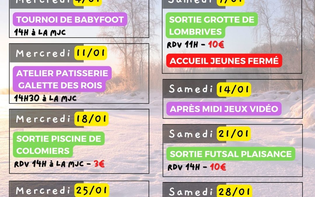 PROGRAMME JANVIER 2023