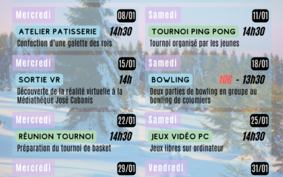 JANVIER 25 – Programme Action jeunes