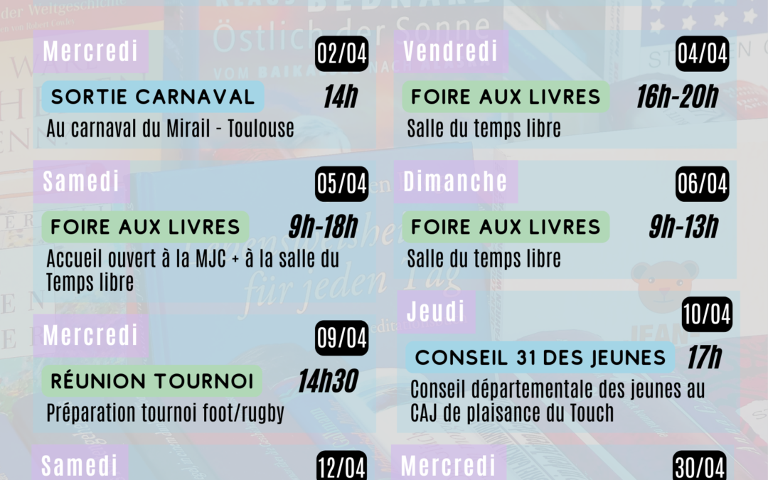 AVRIL 25 – Programme action jeunes