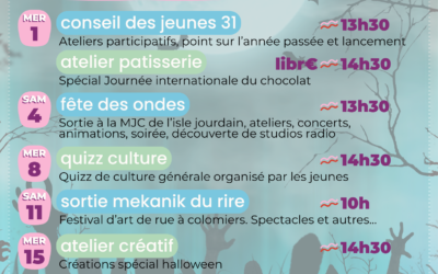 OCTOBRE 25 – Programme action jeunes