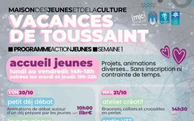 VACANCES DE TOUSSAINT – Programme action jeunes