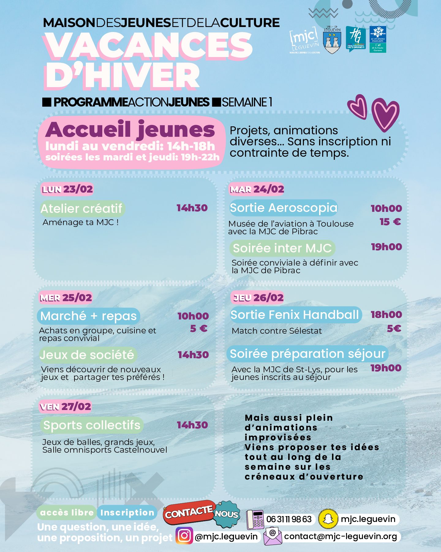 Programme vacances d&rsquo;hiver 2026